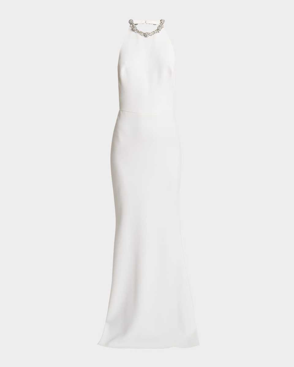 Crystal Halter Backless Gown